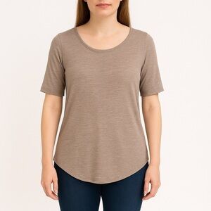 H&M Heathered Tee, Beige, Size XS